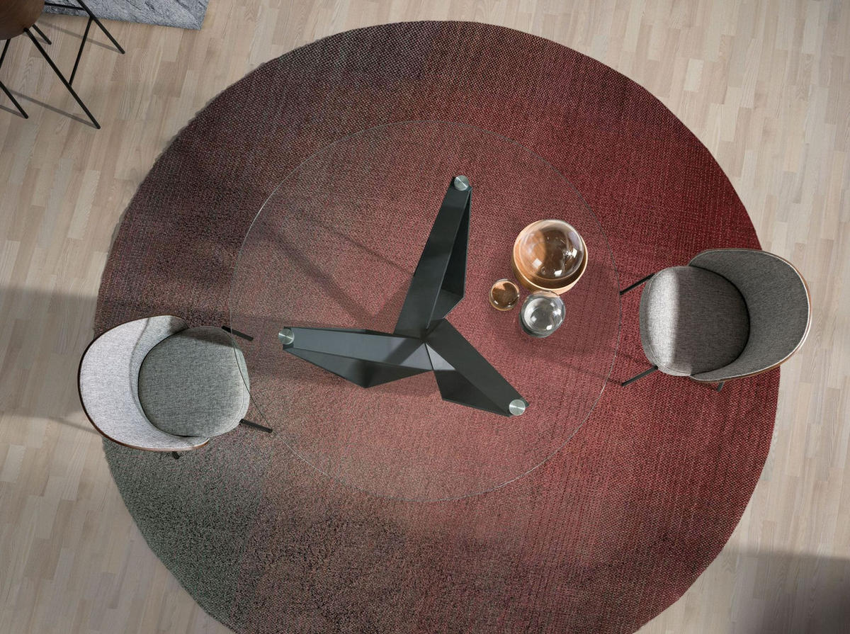 ESSTISCH Esstisch runde gehärtetes Glas aus schwarzer Stahl Ø150/75 cm - Transparent/Schwarz, Glas/Metall (150/150/75cm) - ANGEL CERDA