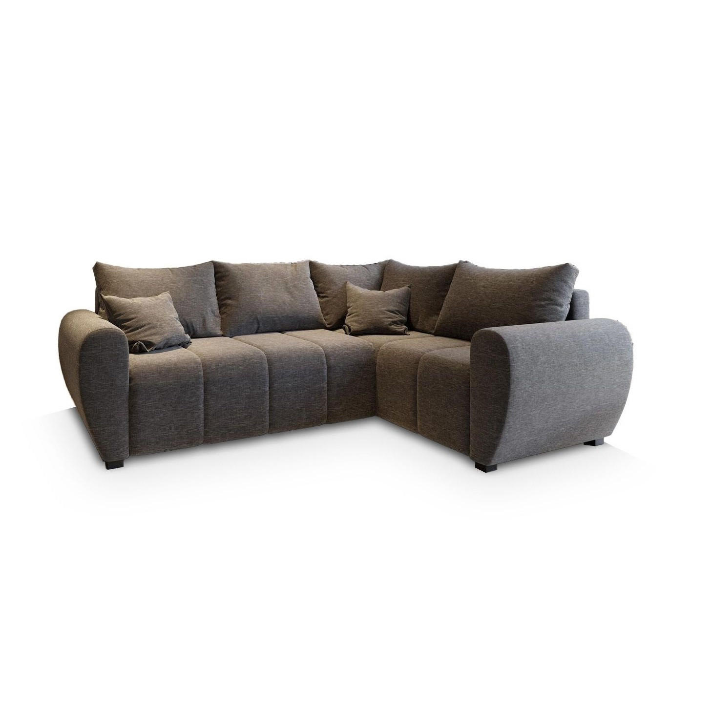 ECKSOFA MADISON L R-S Hellgrau Dünner Stoff mit Schlaffunktion - Hellgrau, Holz (235/175cm) - MASSENO