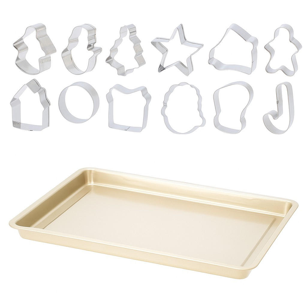 AUSSTECHFORMEN Fjoli mit Antihaftbeschichtung 13er-Set - Silberfarben, Metall (28/3/41cm) - La Cucina