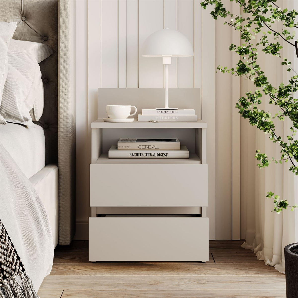 NACHTTISCH HANA M1 Kaschmir - Kaschmir, Holzwerkstoff (40/59/32cm) - Lookway