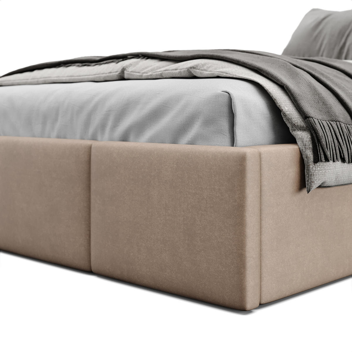 POLSTERBETT für Schlafzimmer Bett mit Stauraum Beige 120x200cm - Beige, Holzwerkstoff/Textil (120/200cm) - Muralo