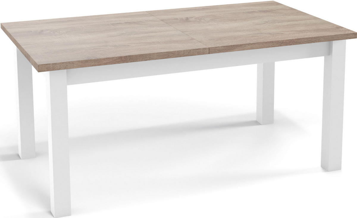 ESSTISCH Molly rechteckig ausziehbar, Sonoma Eiche 120-160/67/75 cm - Weiß/Sonoma Eiche, Holz/Holzwerkstoff (120/67/75cm) - WFL GROUP