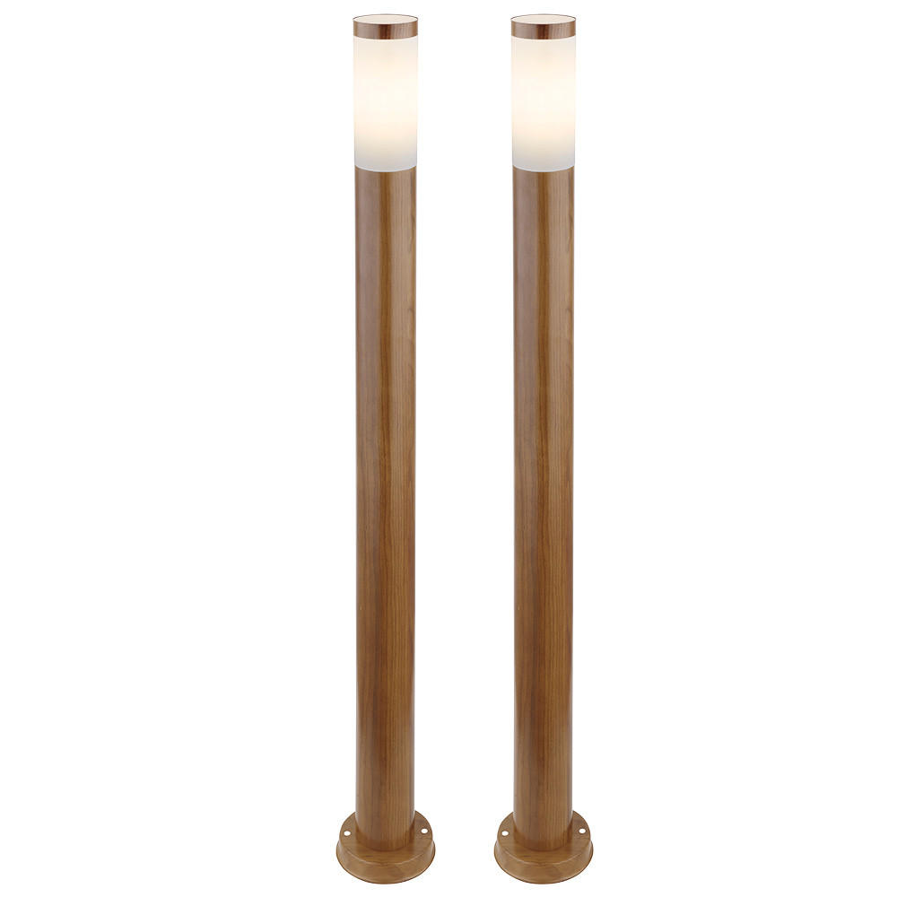 LED STEHLEUCHTE Edelstahl Braun 2er Set - Braun, Metall (12.7/12.7/110cm) - Globo Lighting