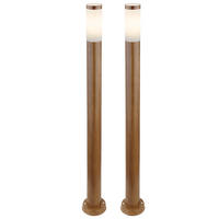 LED STEHLEUCHTE Edelstahl Braun 2er Set - Braun, Metall (12.7/12.7/110cm) - Globo Lighting