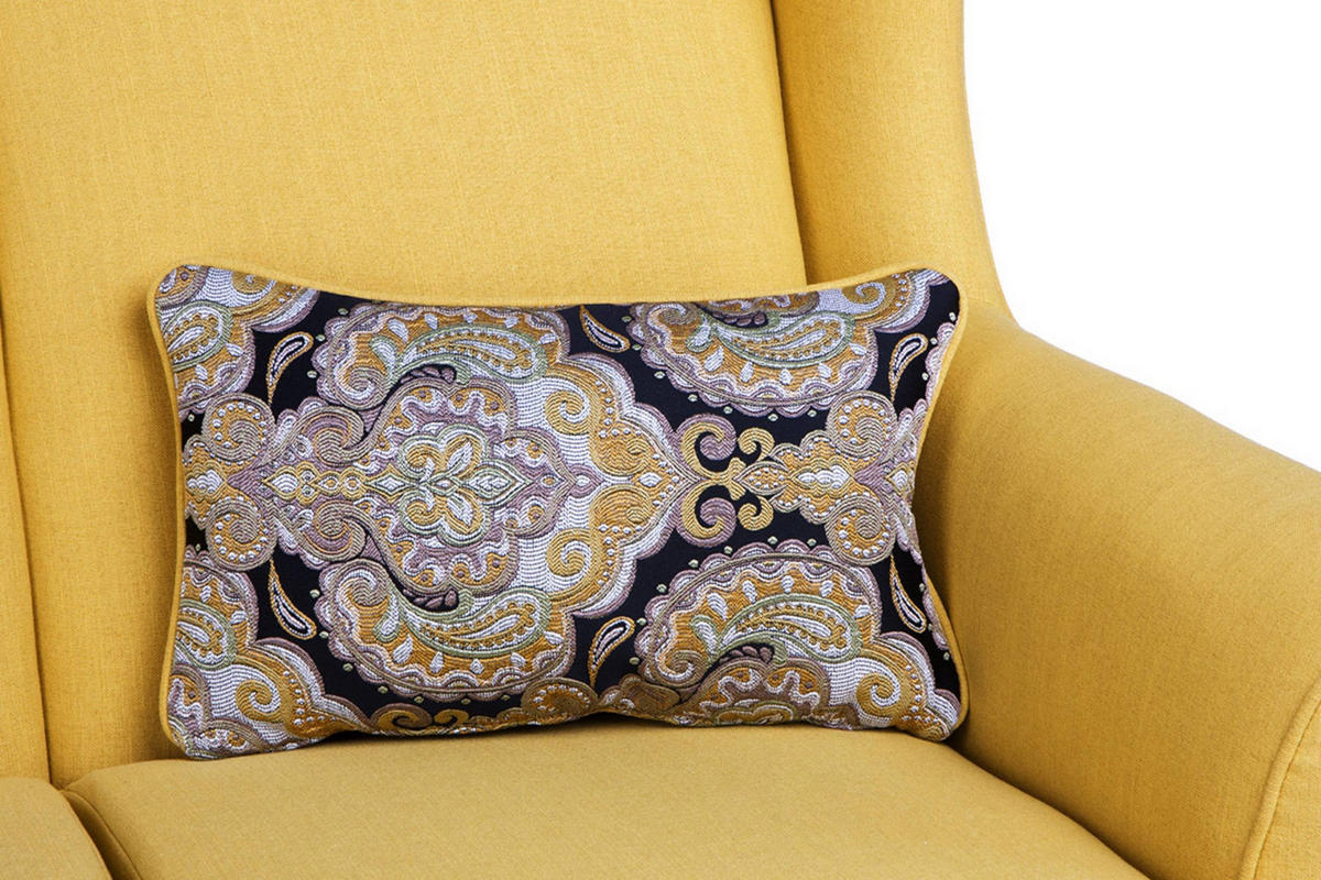 DOPPELSESSEL STRALIS Klassische Stil, Gelb - Gelb, Textil (136/106/96cm) - KONSIMO®