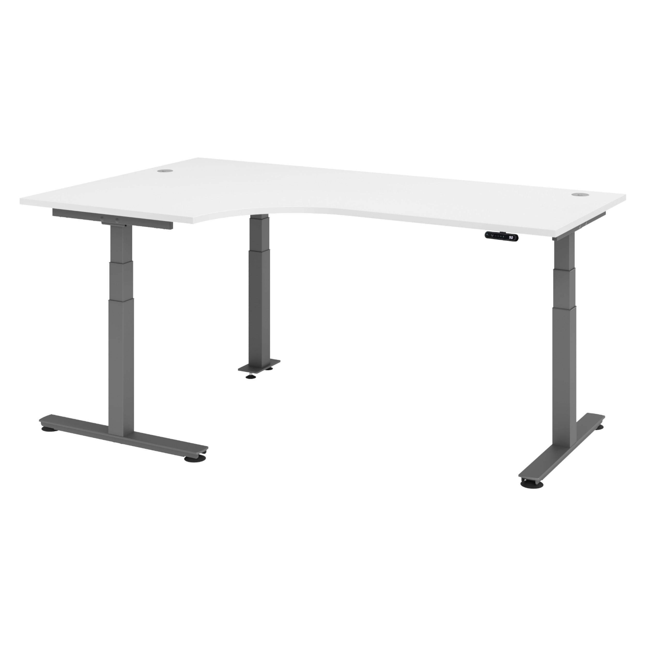 SCHREIBTISCH elektrisch XDSM 120/200/72 cm in Weiß/Graphitfarben - Graphitfarben/Weiß, Holzwerkstoff (120/200/72cm) - bümö