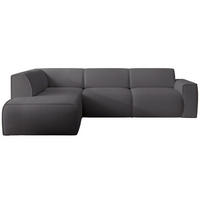 ECKSOFA Bouvi Dunkelgrau links - Dunkelgrau/Schwarz, Kunststoff/Textil (292/220cm) - Selsey