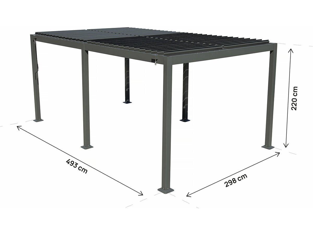 BIOKLIMATISCHE PERGOLA kensington Grau - Grau, Metall (298/220/498cm) - Habitat Garten