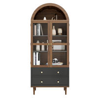 HIGHBOARD in Walnussfarben Bücherregal mit verstellbaren Einlegeböden für Wohnzimmer und Esszimmer, B70/T38/H168 cm - Nussbaumfarben, Glas/Holzwerkstoff (70/168/38cm) - STILVORA