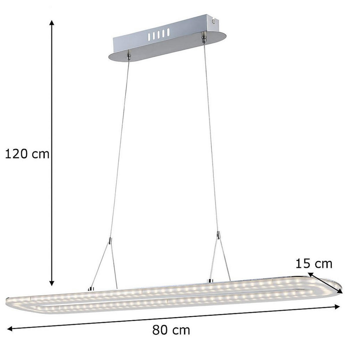 LED HÄNGELEUCHTE Acryl Silber - Silberfarben, Metall (80/15/120cm) - Globo Lighting