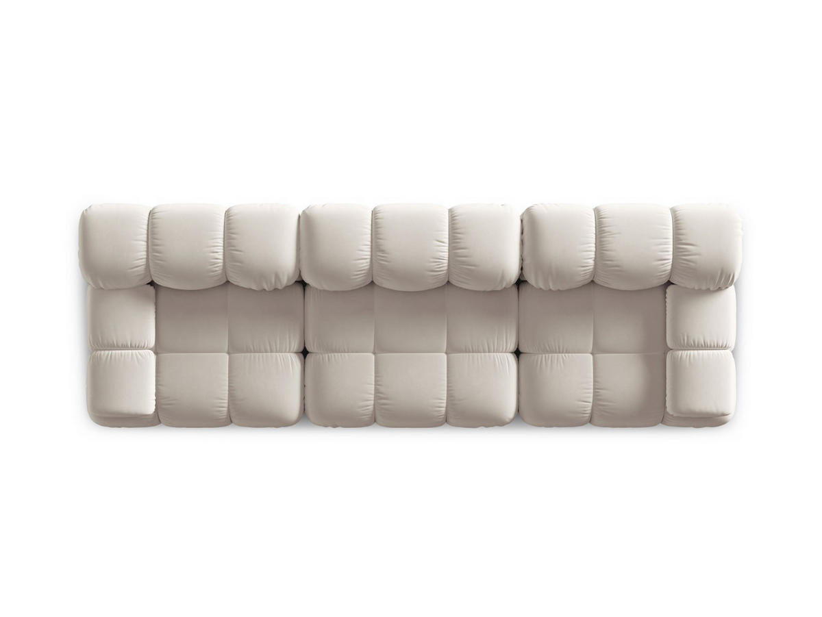 MODULARES-SOFA Bellis aus Samt leichtes beige 3 Sitzplätze - Creme, Textil (94/63/282cm) - Micadoni