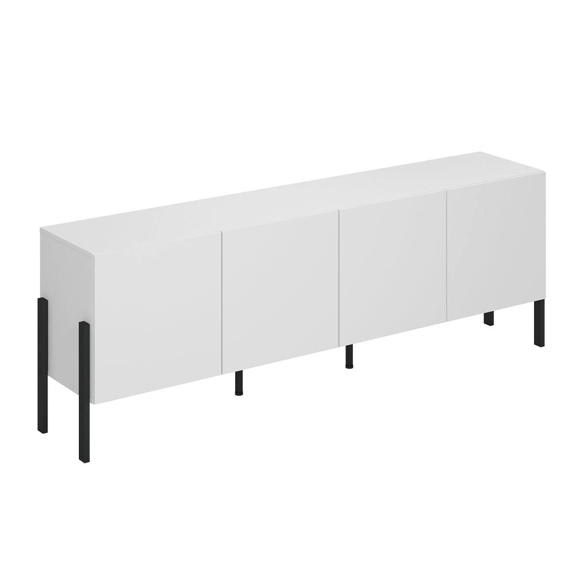 TV STOLÍK Bérénice Matná biela a čierna - biela, kompozitné drevo (204/70/40cm) - Petits-meubles
