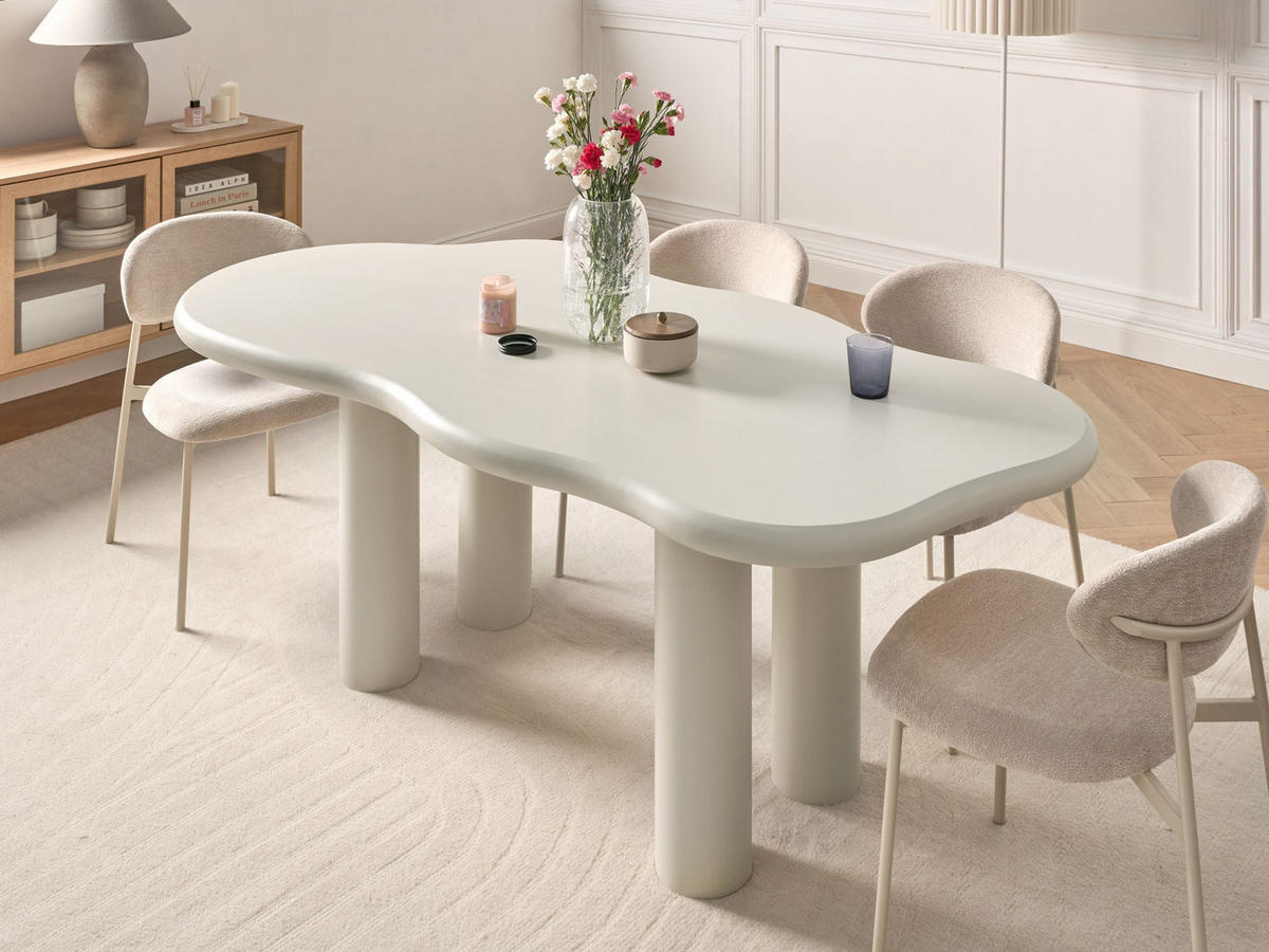 ESSTISCH Weiß Ondle - Creme, Holzwerkstoff (188/94/74cm) - Beliani