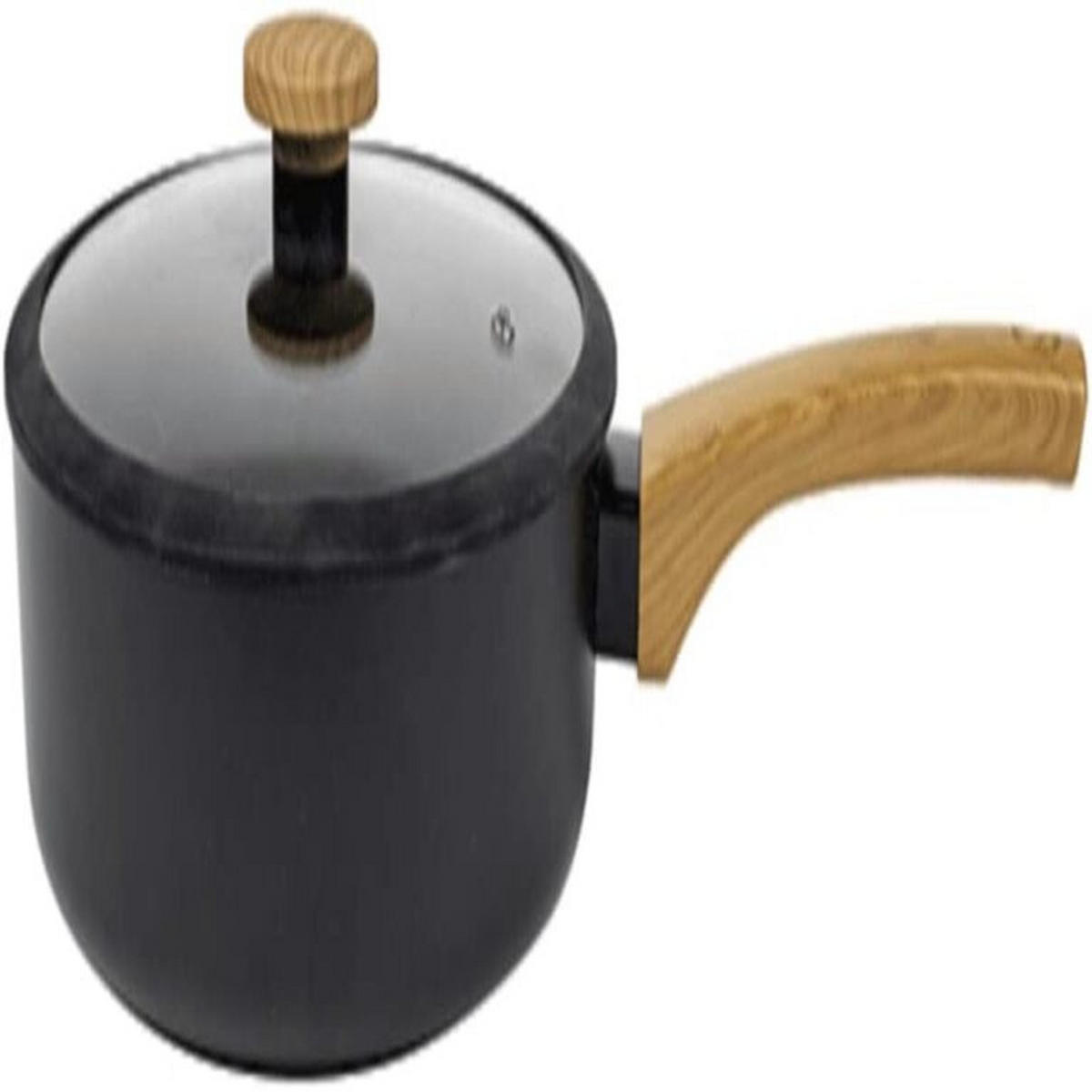 PFANNEN-SET Terra Schwarz Holzig 3-Teilig - Schwarz, Glas/Holz - Sabatier