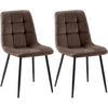 STUHL 2er Set Samt Braun - Schwarz/Braun, Textil/Metall (45/84/55cm) - CLP
