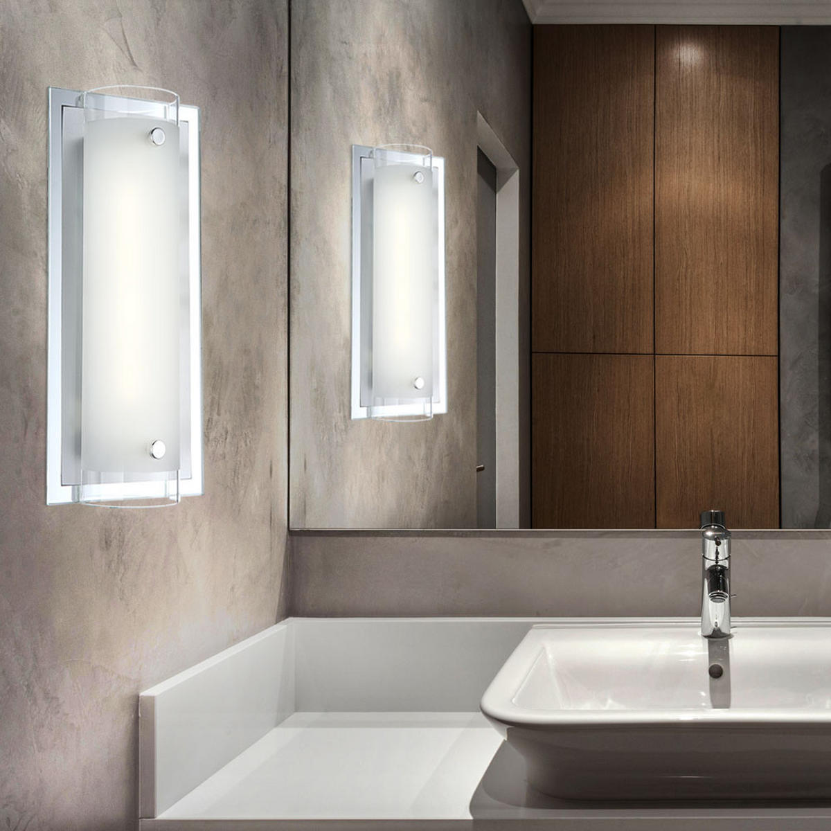 LED WANDLEUCHTE Metall Chrom Silber - Silberfarben, Metall (12/8.5/25cm) - Globo Lighting