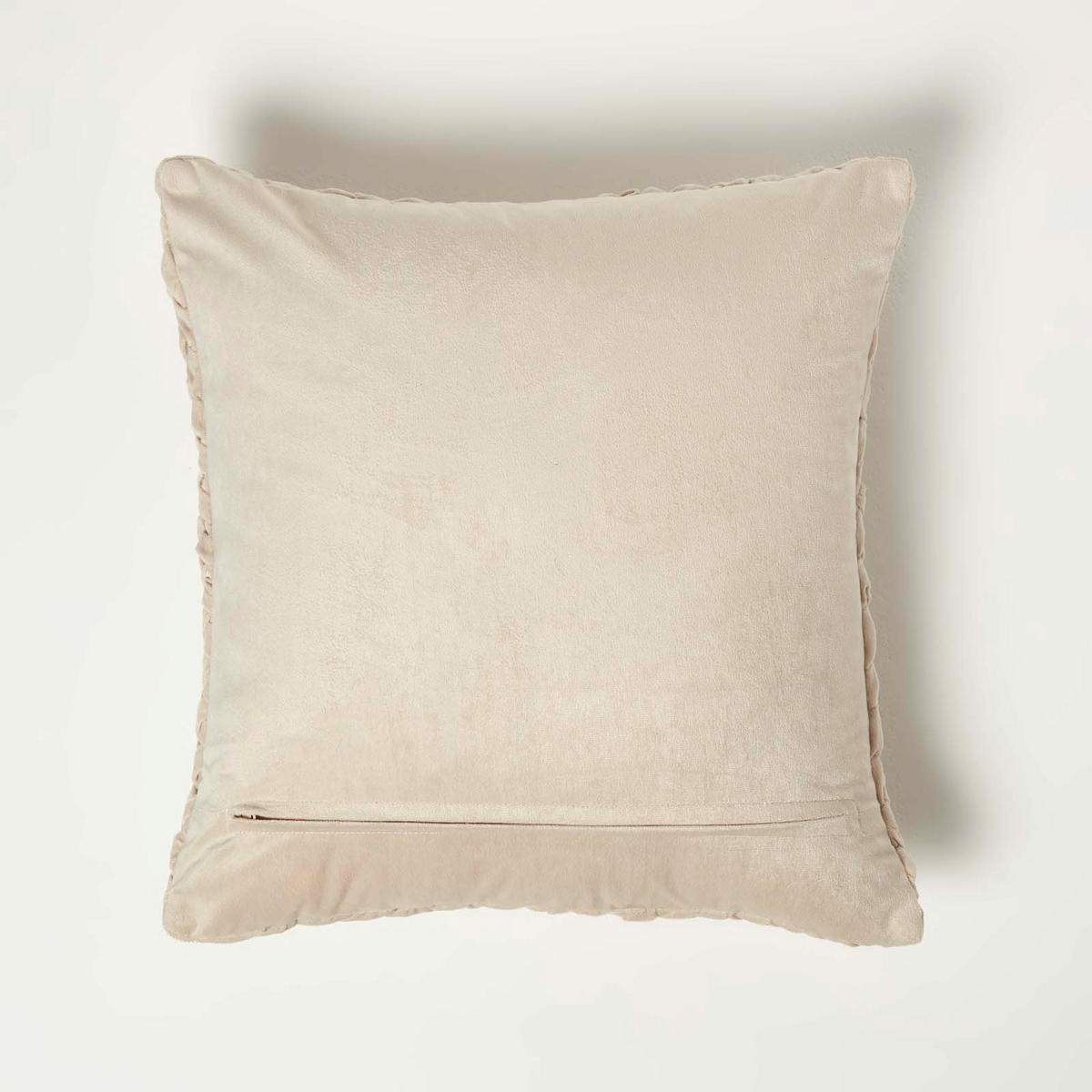 SAMTKISSEN Sofia creme 45/45 cm in Flechtoptik - Creme, Textil (45/45cm) - Homescapes