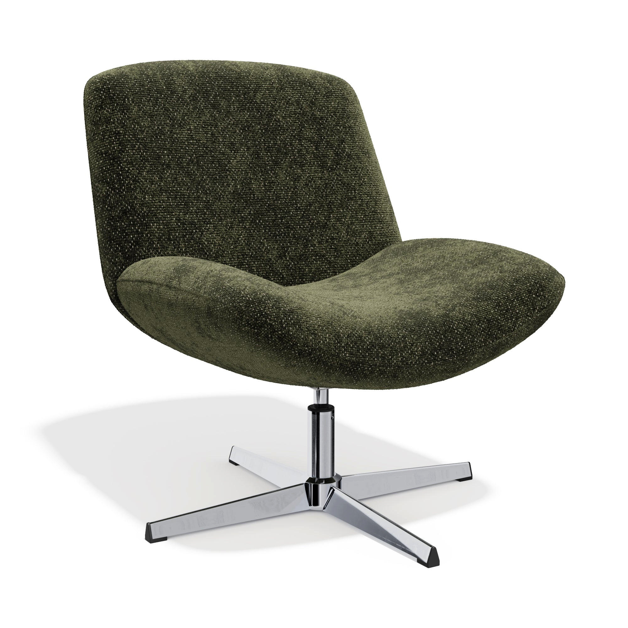 DREHSESSEL ABY Strukturierter Samt Vintage-Grün 66cm - Dunkelgrün/Grün, Textil (66/81/74cm) - Premium Interiors