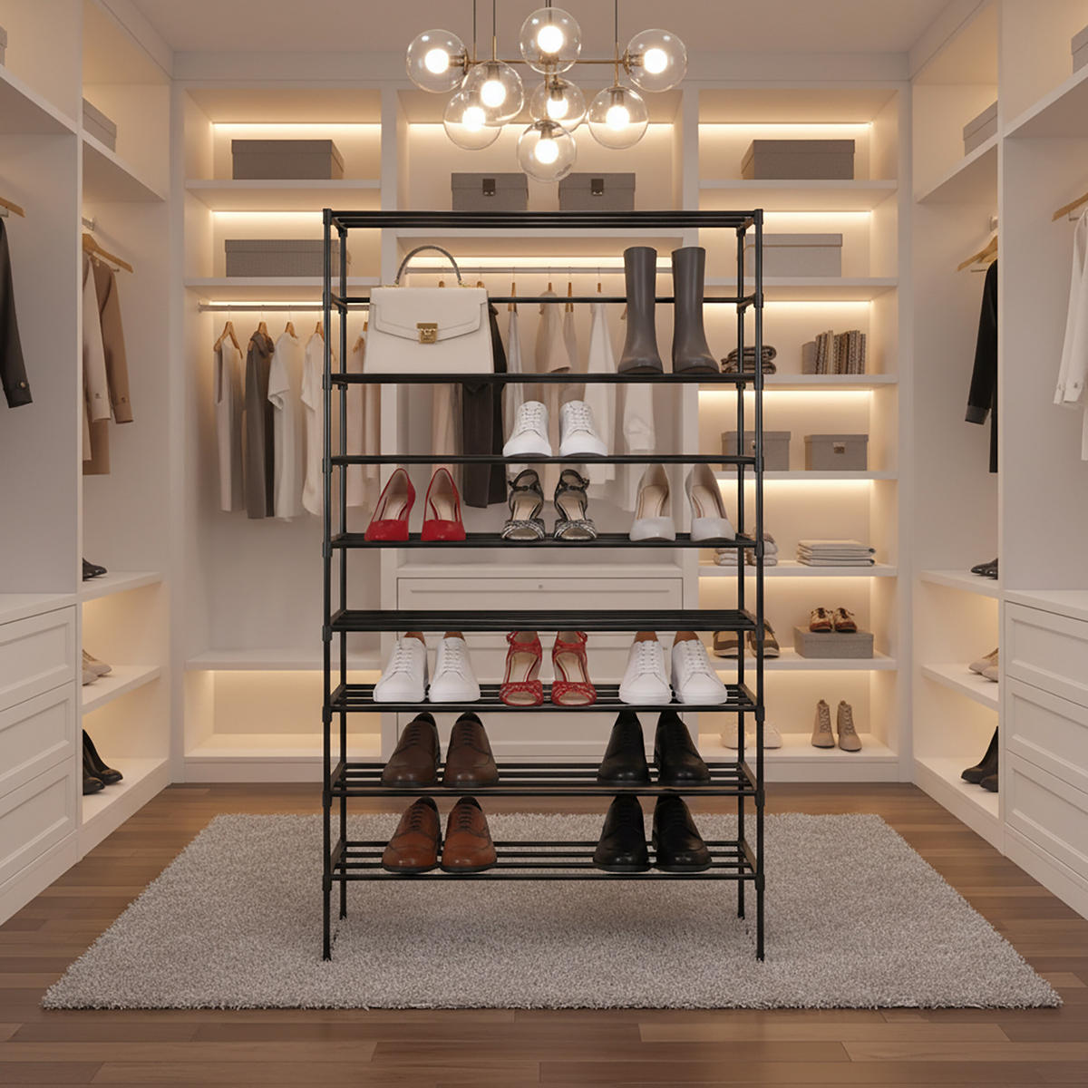 BOTNÍK - černá, kov/plast (94/174/30cm) - Relaxdays