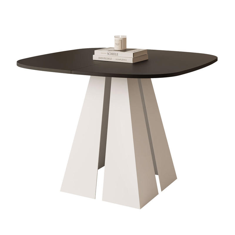 AUSZIEHTISCH ZELO 120/60/76 cm, Weiß / Schwarz - Schwarz/Weiß, Holzwerkstoff/Metall (60/120/76cm) - Idohome