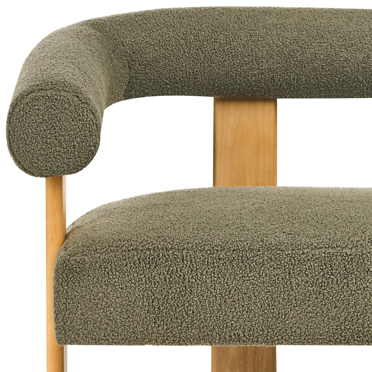 2-SITZER-SOFA Bouclé Grün/Hellbraun Ilbro - Braun/Grün, Textil (138/76/68cm) - Beliani