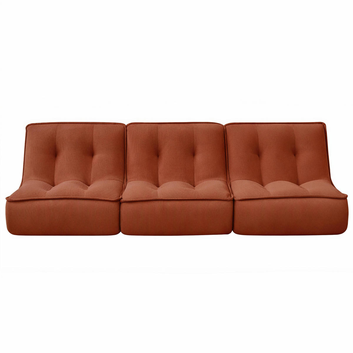GARTENSOFA mit 3 Sitzplätzen, Terrakotta - Rot, Textil (240/70/90cm) - Oviala