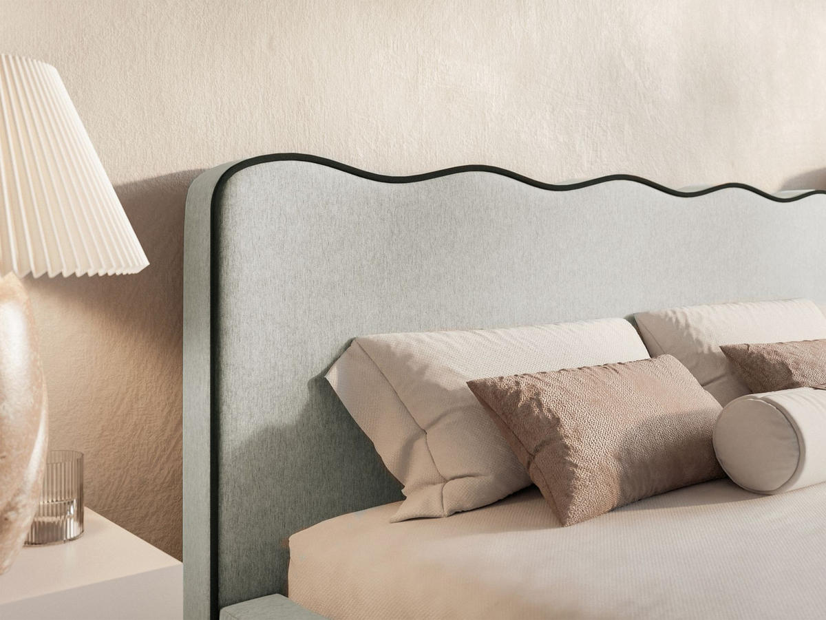 POLSTERBETT Duney Hellgrau Strukturstoff mit Bettkasten 140x200 cm - Hellgrau, Textil (140/200cm) - Selsey