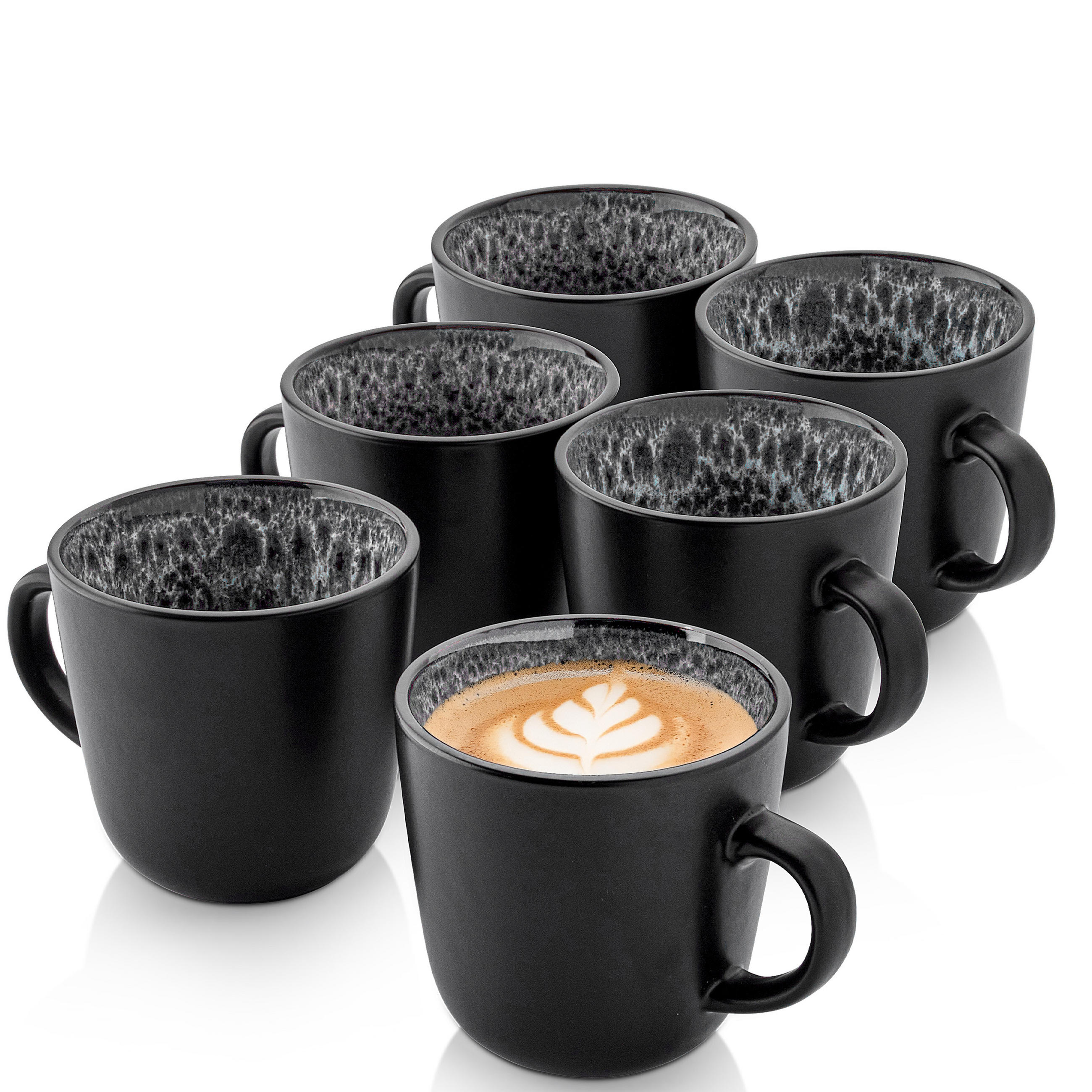 KAFFEEBECHER SET SYDNEY - 6 teilig aus Steingut - Grau, Keramik (0.43L) - Sänger
