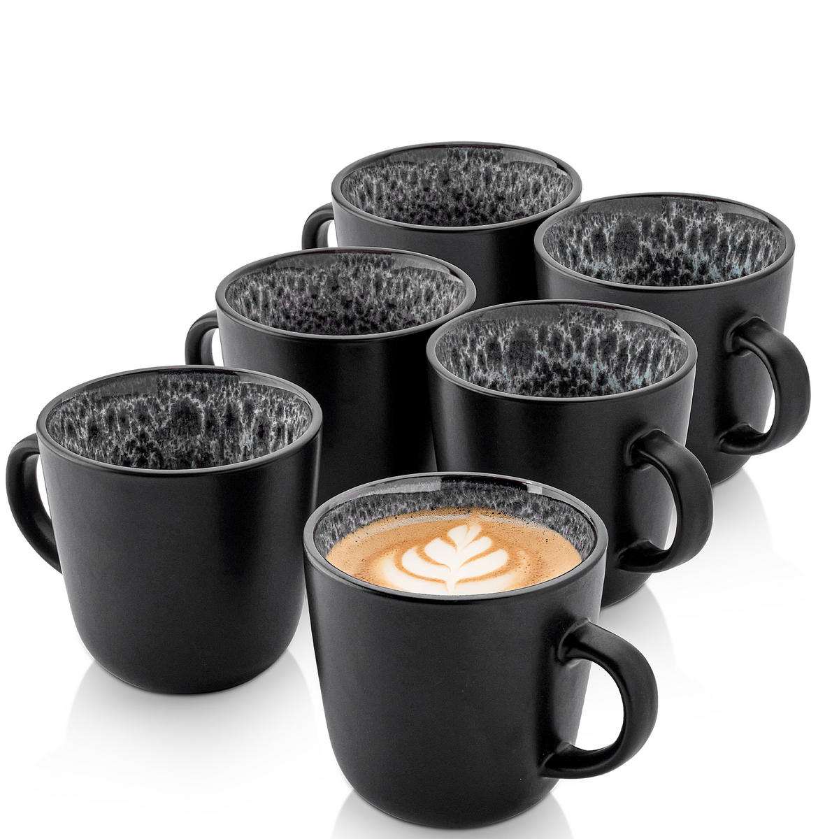 KAFFEEBECHER SET SYDNEY - 6 teilig aus Steingut - Grau, Keramik (0.43L) - Sänger