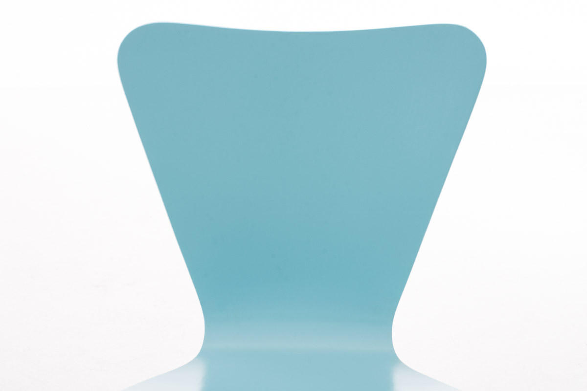 BESUCHERSTUHL Calisso mit Holzsitz und Metallgestell, Farbe: Hellblau - Blau/Chromfarben, Holz/Metall (42/85/47cm) - TPFLiving
