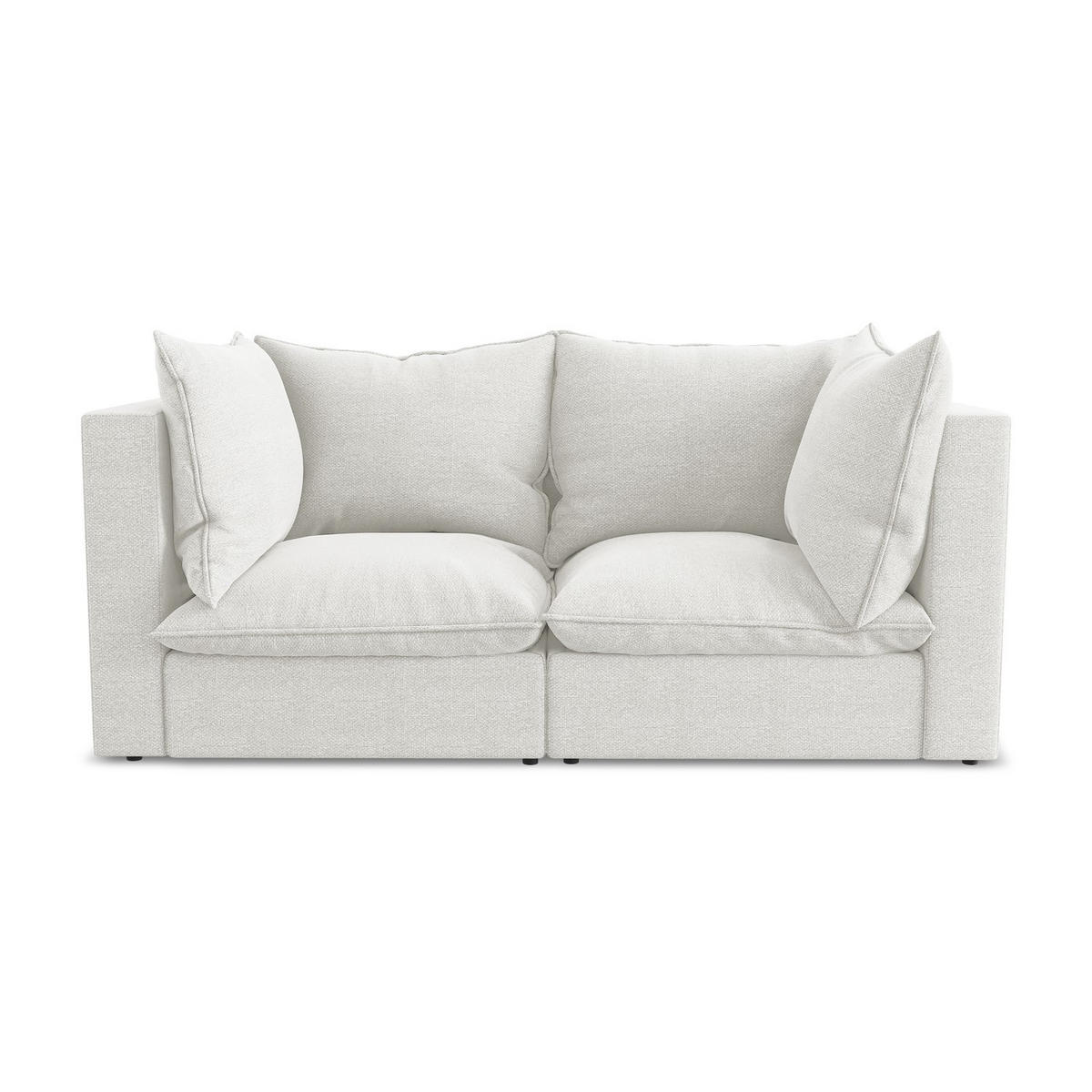 2-SITZER-SOFA Bouclé Stoff Weiß - Schwarz/Weiß, Holzwerkstoff/Kunststoff (180/77/90cm) - LaMiaSofa