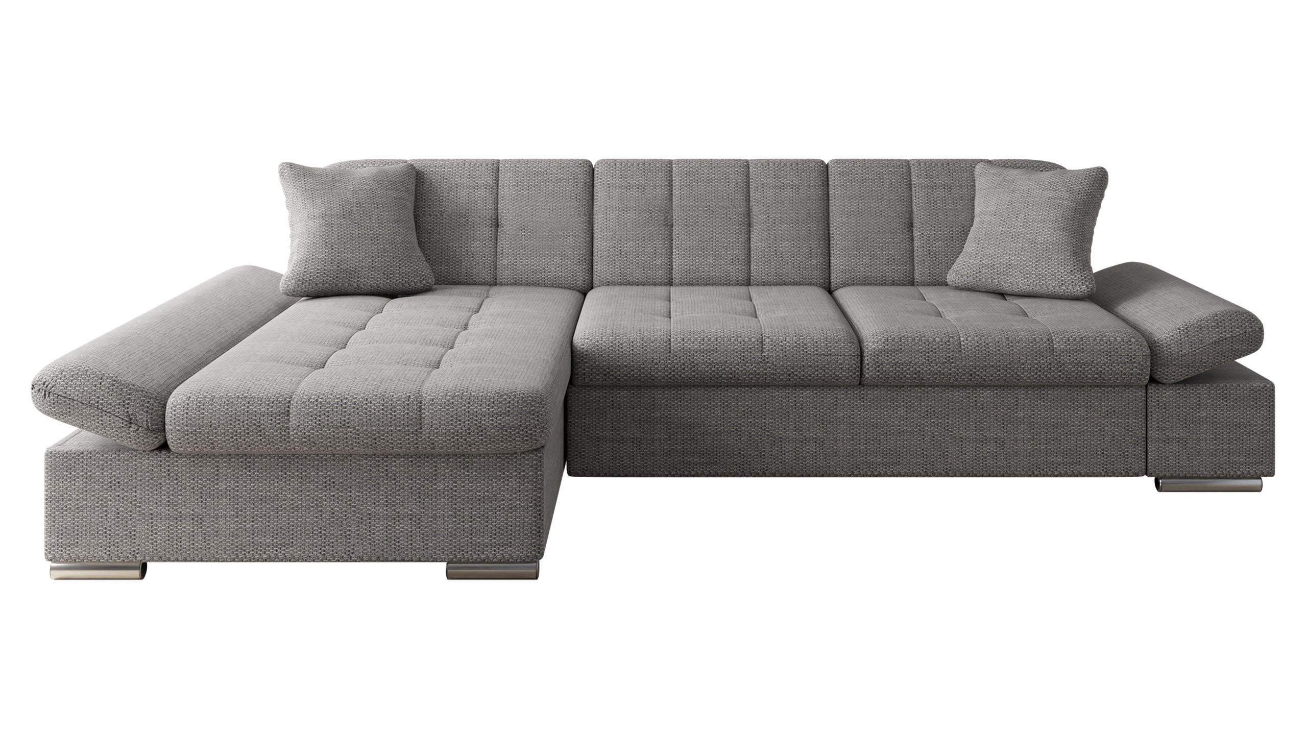 ECKSOFA Malwi, Seite: Links - Grau, Holz/Textil (278/161cm) - MIRJAN24