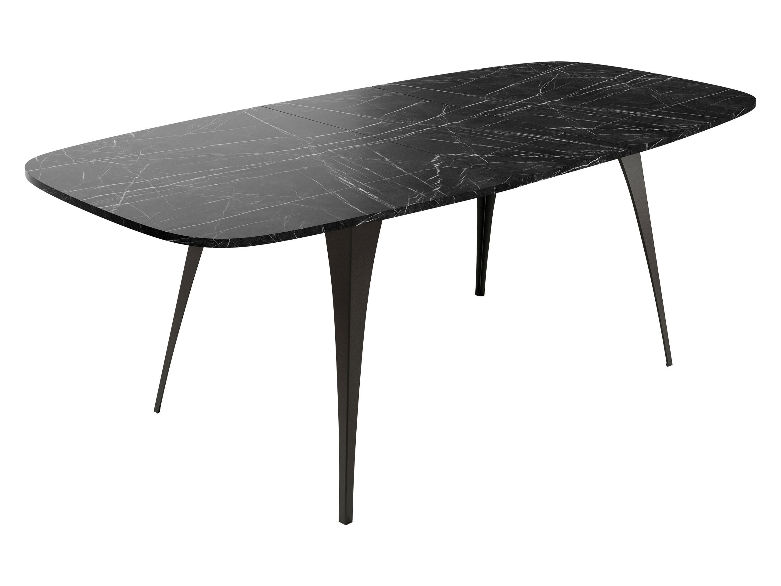 ESSTISCH Aura 160 - Schwarz, Holzwerkstoff/Metall (90/160/76cm) - MIRJAN24