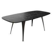 ESSTISCH Aura 160 - Schwarz, Holzwerkstoff/Metall (90/160/76cm) - MIRJAN24