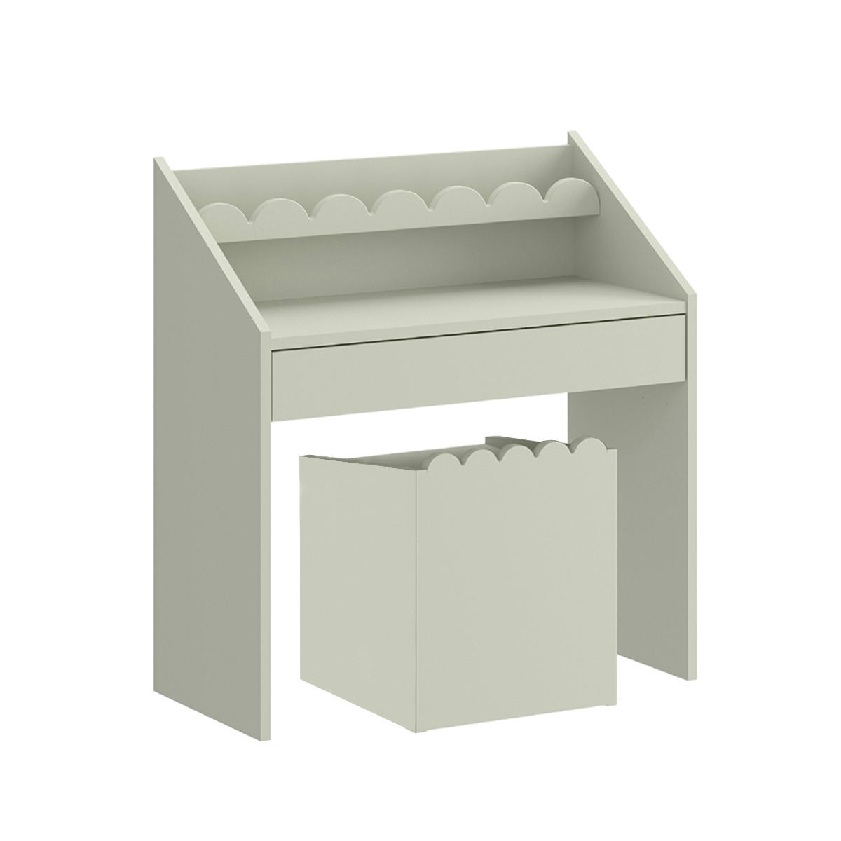 PSACÍ STŮL Book Nook Šalvějově zelená - zelená barva, kompozitní dřevo (71/76/33cm) - Petits-meubles