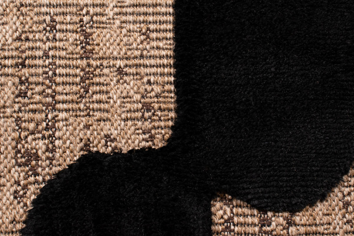 TEPPICH mit Juteoptik schwarzem grafischem Palma 200x290 cm - Schwarz, Textil (200/290cm) - Nazar Rugs