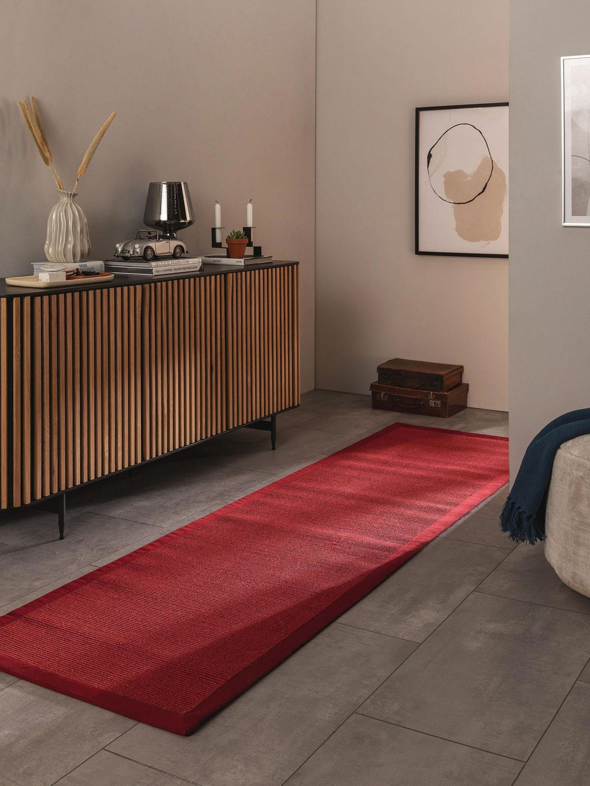 TEPPICH Sisal Sana Rot - Rot, Naturmaterialien (70/1cm) - KUNSTLOFT