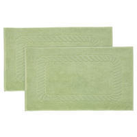BADEMATTE, 2er-Set, 50x70 cm, 100% Baumwolle, Grün - Hellgrün, Textil (50/70cm) - Zollner