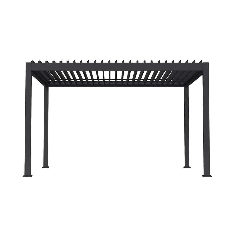 ELEKTRISCHER Lamellenpavillon aus Aluminium FAYLA Anthrazit - 407 x 297 x 250 cm - Anthrazit, Metall (297/250/407cm) - Home Deluxe