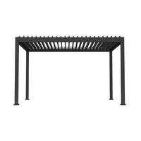 ELEKTRISCHER Lamellenpavillon aus Aluminium FAYLA Anthrazit - 407 x 297 x 250 cm - Anthrazit, Metall (297/250/407cm) - Home Deluxe