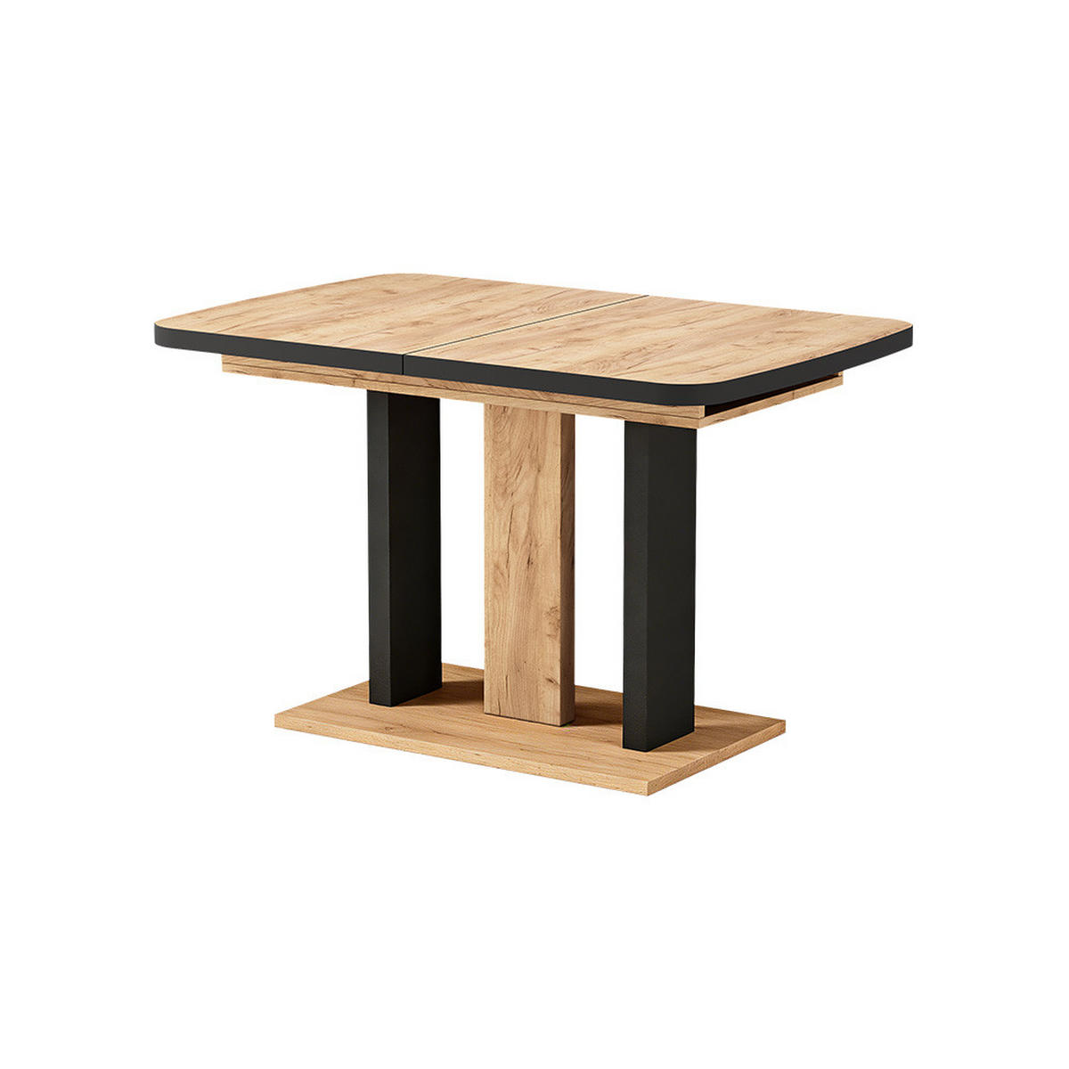 ESSTISCH Fenaro Schwarz/Eiche 120 x 80 cm 2 Teile - Eichefarben/Schwarz, Holzwerkstoff (80/120/77.3cm) - Vicco