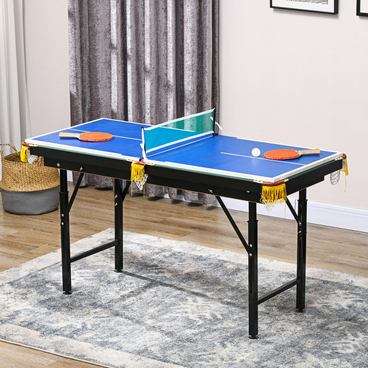 MULTIGAME Spieletisch Multifunktionstisch inkl. Tischtennis Billardtisch Grün - Blau, Holzwerkstoff (63/140cm) - SPORTNOW