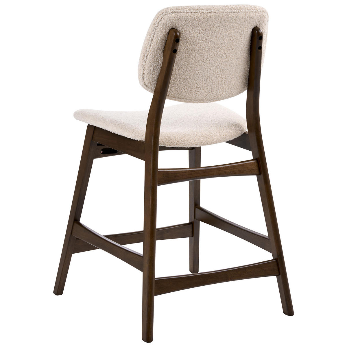 SCAUN DE BAR set de 2 bouclé maro/bej deschis Elaine - bej, material textil (53/98/62cm) - Beliani
