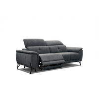 SOFA AVENA 3-Sitzer mit 1 Relaxfunktion, dunkelgrau - Dunkelgrau, Holzwerkstoff/Textil (204/80/108cm) - Courtois Laville