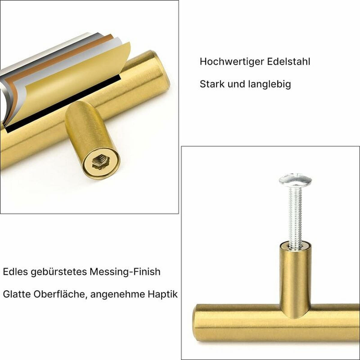 MÖBELGRIFF Gold 2er-Set - Goldfarben, Metall (1.2/2.4/10cm)