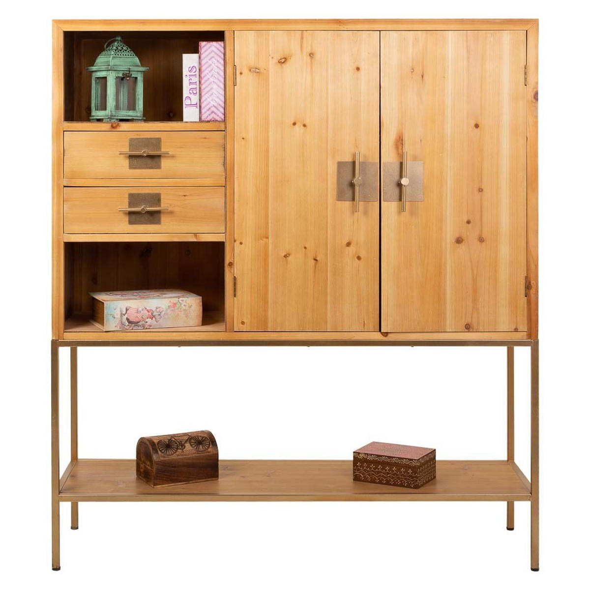HIGHBOARD aus Holz und Metall, 120x38x140 cm braun - Braun, Holz (120/139.5/37.5cm) - Wanderlust