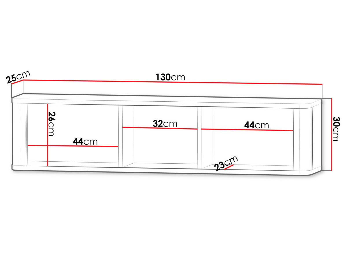 WANDREGAL Marly RE20 - Kaschmir/Grau, Holzwerkstoff (130/30/25cm) - MIRJAN24