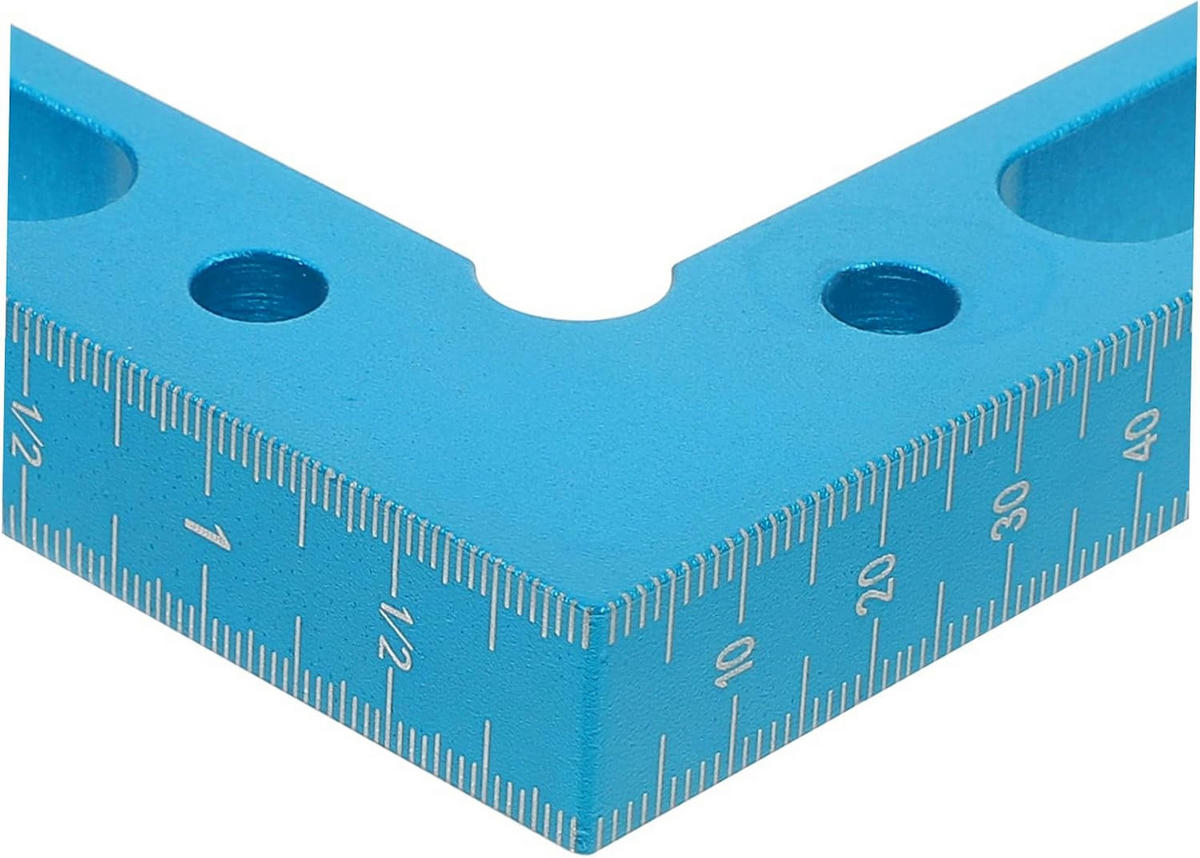 MESSLINEAL – 12 x 12 cm – für Holzbearbeitungsboxen, Rahmen, Regale und Schränke – blau, 2er-Pack - Blau, Metall (12/12/1.5cm) - DCA