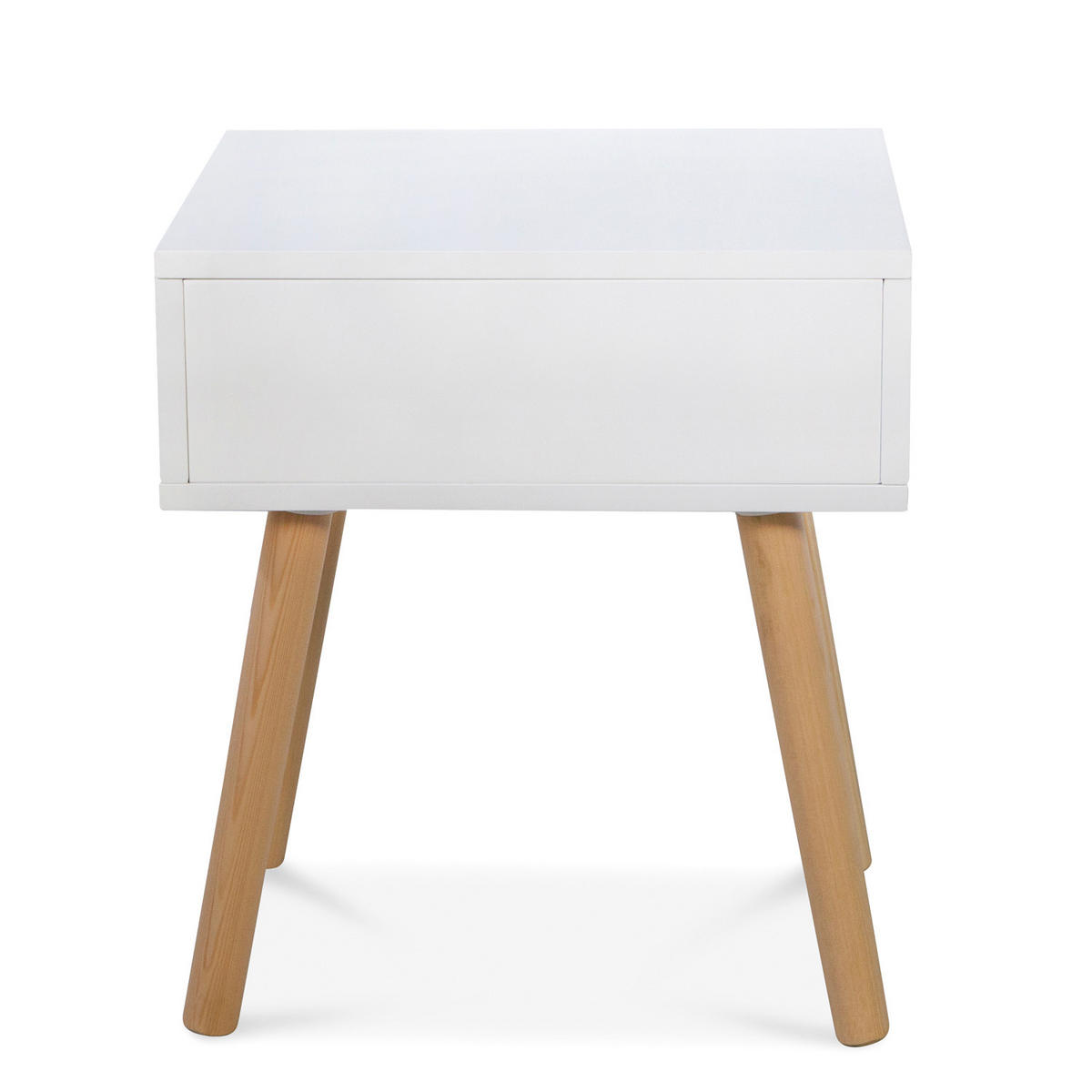 NACHTTISCH weiß - Weiß, Holz (40/46/40cm) - Homestyle4u