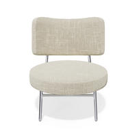 SESSEL Rastervelours 60cm - Creme, Textil (60/70/71cm) - Sia Home